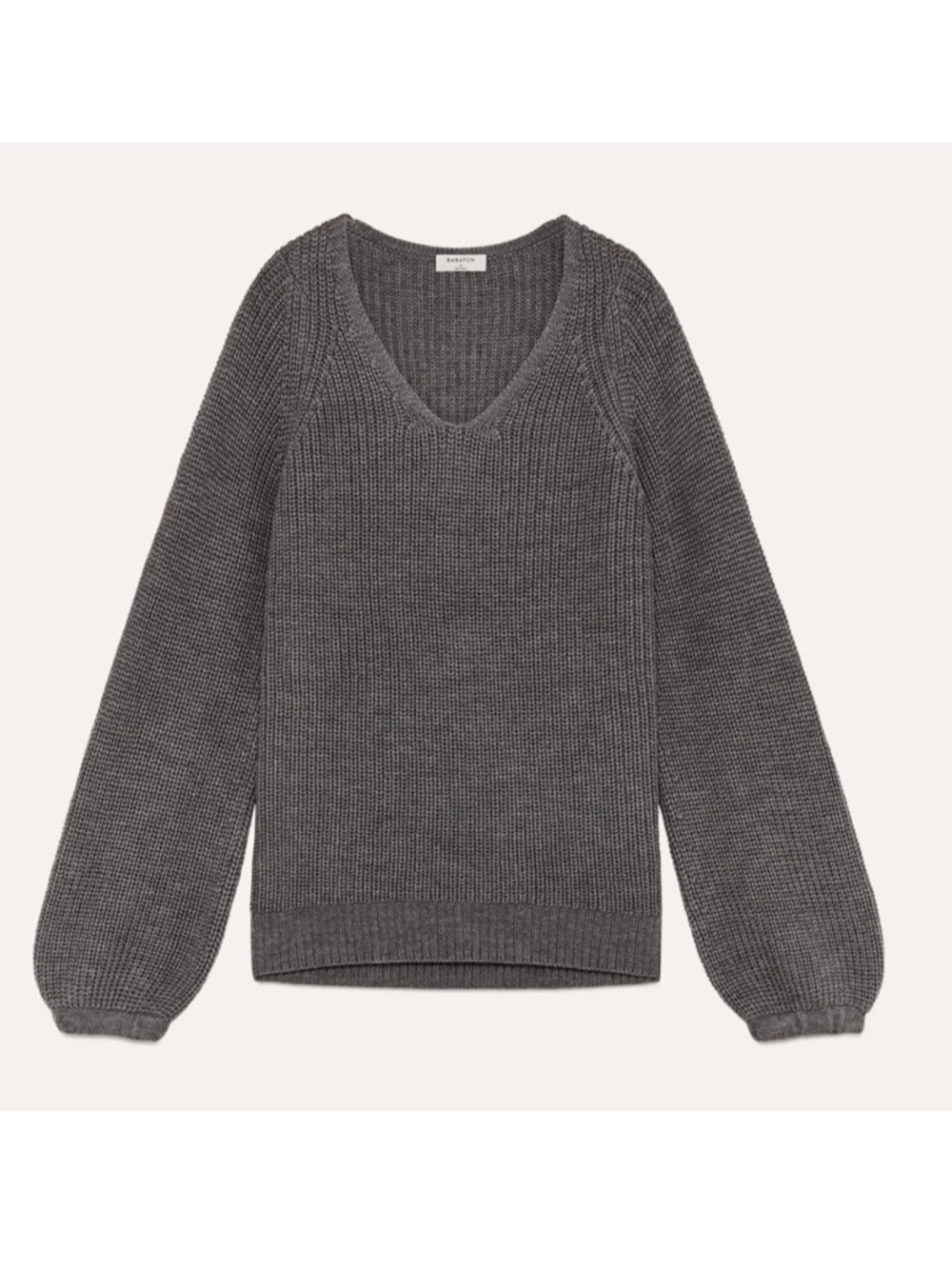 Aritzia Babaton Valadon Balloon Sleeve Merino Wool Sweater in Charcoal